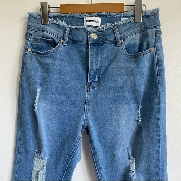 WILLIAM Rast Flawless Flare Distressed Jeans in Light Denim • US 29 - Picture 2 of 13